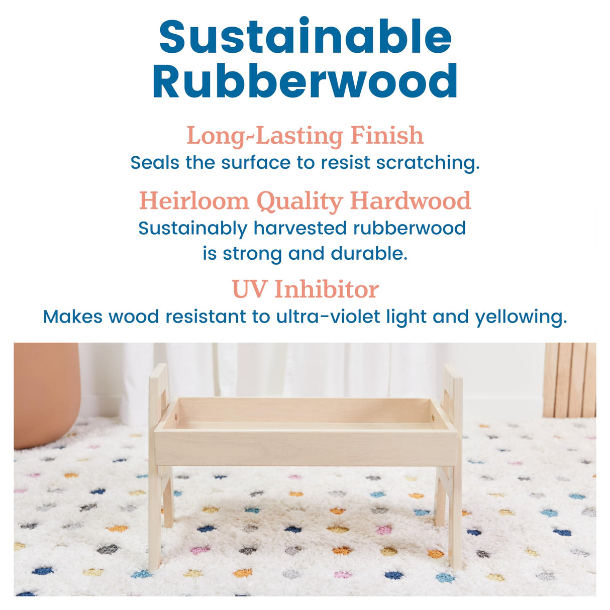 ECR4Kids Adjustable Stacking Shelf with Full Edge, Bookcase, Antique White ECR4Kids