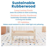 ECR4Kids Adjustable Stacking Shelf with Full Edge, Bookcase, Antique White ECR4Kids