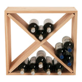 Wine Enthusiast 24 Bottle Wine Rack - Compact Cellar Cube Bottle Storage & Display, Durable Smooth Wood – Natural (29x20x20") Wine Enthusiast