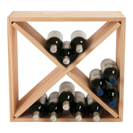 Wine Enthusiast 24 Bottle Wine Rack - Compact Cellar Cube Bottle Storage & Display, Durable Smooth Wood – Natural (29x20x20") Wine Enthusiast