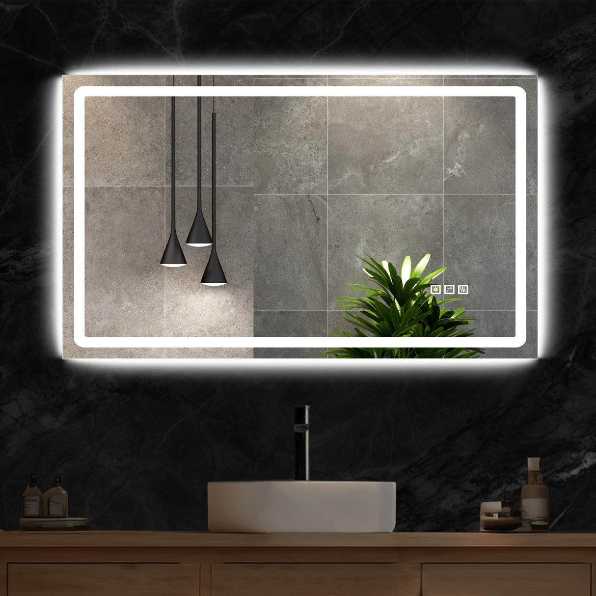 DURASPACE 60 x 36 inch Led Bathroom Mirror with Frontlit and Backlit,Dimmable Vanity Wall Mirror Anti-Fog Memory Mirrors for Bathroom Vanity (Vertical/Horizontal) DURASPACE