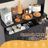 Grepatio 71" Kitchen Pantry Cabinet, Pantry Cabinet with Charging Station, Storage Cabinets with Door, Adjustable Shelves and Hooks, Farmhouse Kitchen Hutch for Dining Room, Living Room (Black) Grepatio