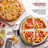 Eatex Electric Pizza Oven Indoor, 12 Inch Countertop Pizza Oven, Portable Stone Pizza Oven, Heats up to 790°F for Crispy Crust, Pizza Maker Machine for Home – Black EATEX