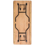 EMMA + OLIVER 6-Foot Rectangular Wood Folding Banquet Table with Clear Coated Finished Top EMMA + OLIVER