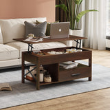 WLIVE Coffee Table, 39" Lift Top Coffee Table with Hidden Compartment and Sorage Drawers for Living Room,Espresso WLIVE