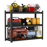 Beaunatixx Storage Shelves, Garage Metal Shelving Unit, Adjustable, Double-Layer Column with Reinforced Ribs, Heavy-Duty, Capable of Bearing 1800 lbs, Suitable for Garage, Warehouse, Kitchen Storage Beaunatixx