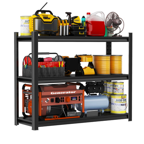 Beaunatixx Storage Shelves, Garage Metal Shelving Unit, Adjustable, Double-Layer Column with Reinforced Ribs, Heavy-Duty, Capable of Bearing 1800 lbs, Suitable for Garage, Warehouse, Kitchen Storage Beaunatixx