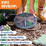MindWare Paint Your Own Stepping Stone: Dragonfly - Paint Your Own Stepping Stones for Kids Craft Kit Includes Paint, Brushes and Instructions MindWare