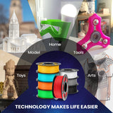 SUNLU 10KG PLA Filament Bundle 1.75mm, 3D Printer Filament, Dimensional Accuracy +/- 0.02 mm,1kg Spool, 10 Rolls, Black+White+Grey+Transparent+Blue+Green+Orange+Red+Pureyellow+Cyan SUNLU