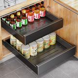 Pull Out Cabinet Organizer Fixed With Adhesive Nano Film,Heavy Duty Storage and Organization Slide Out Pantry Shelves Sliding Drawer Pantry Shelf for Kitchen,Living Room11.8"W x16.9"D x 3.1"H(1PC) Kitstorack