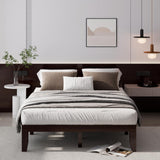 Giantex Queen Wood Platform Bed Frame, 14 Inch Solid Rubber Wood Mattress Foundation, Heavy Duty Wood Slats Support, No Box Spring Needed, Easy Assembly, Espresso Giantex