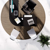 RIF6 L Shaped Modern Computer Home Office Gaming Desk with Keyboard Tray and Cable Management, Easy Assembly, Black RIF6