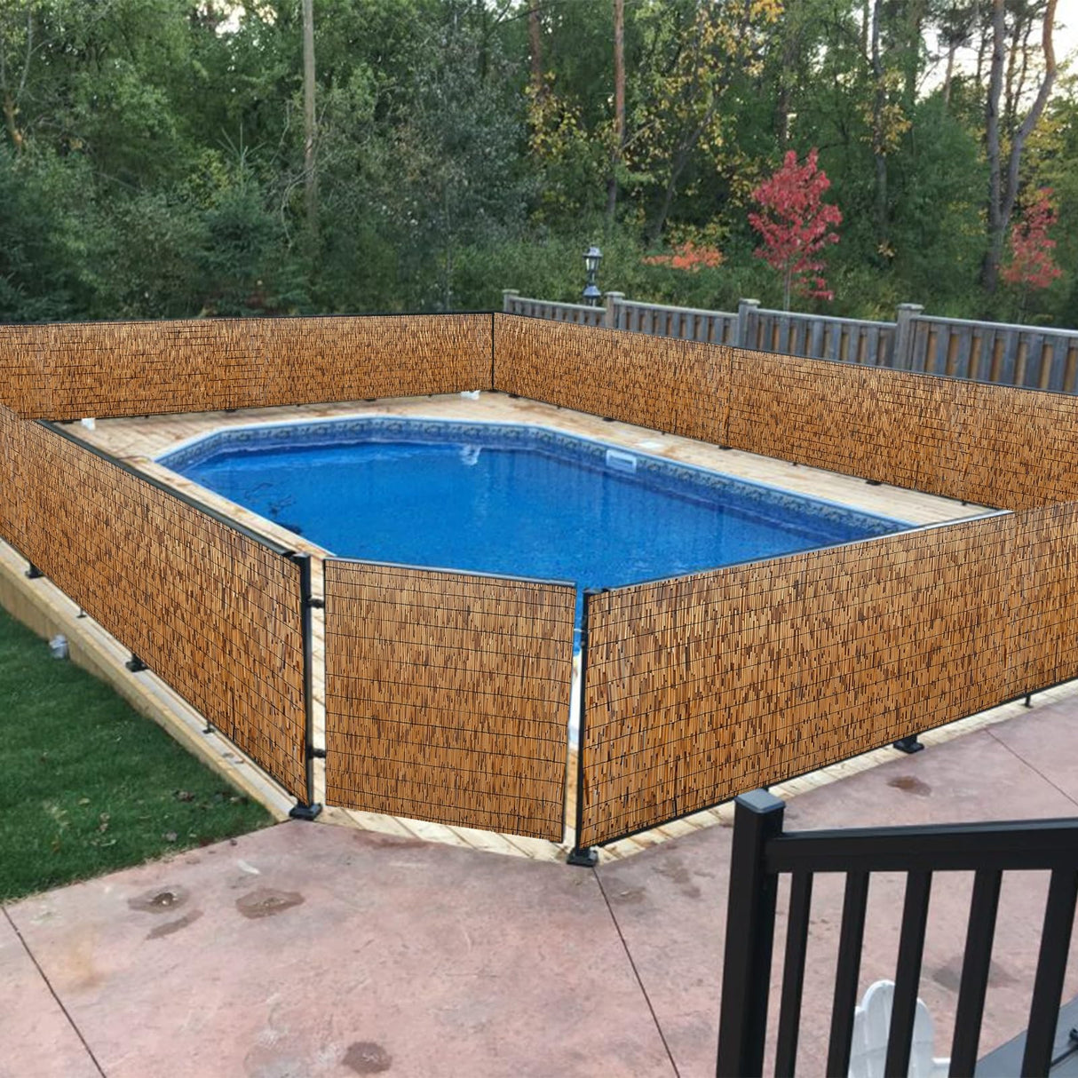 Bamboo Balcony Patio Screen Bamboo Outdoor Privacy Screen Natural Reedhead Rolls 1 2 3 4 5 6ft High Bamboo Wall Covering for Garden Balcony Ceiling Backyard Divider Decorative Easy to Install Uveteniy