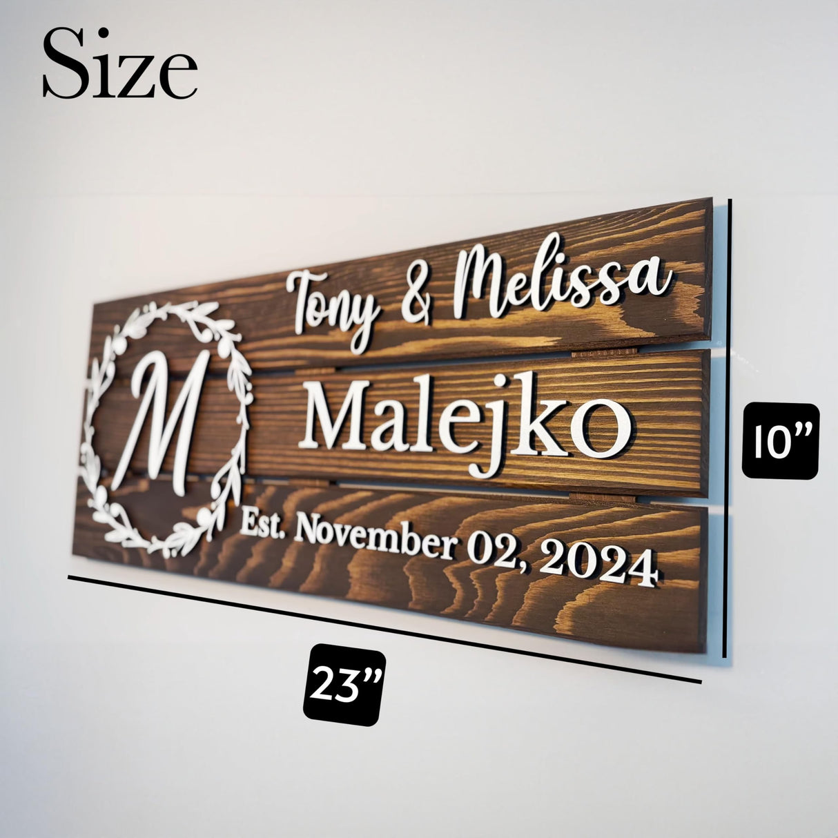 Personalized Wooden Monogram Family Sign with Couples Names, Custom Name Sign, Unique Wedding Gift for Couples, Rustic Established Date Plaque, Anniversary Gifts for Wife or Husband Gifts aydan's unique finds