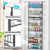 ElegantArray 8-Tier Pantry Door Oragnizer, Over The Door Pantry Organizer Rack and Storage, Hanging Spice Rack Shelves Door, Home Office Laundry Room Bathroom & Kitchen Organization Essentials Metal ElegantArray
