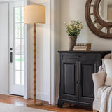 BOBOMOMO 62" Rustic Floor Lamp for Living Room, Retro Farmhouse Floor Lamp Rotary Switch, Resin Standing Lamp for Living Room, Corner, Dining Room, Bedroom, House BOBOMOMO