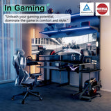 JWX DDB Gaming Pegboard Standing Shelf Units, Modular Pegboard and Shelf System with 15 Pieces Organizer Tool Holders JWX