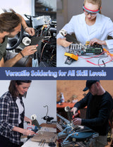 Soldering Iron Kit Electric Solder Guns Set 80W Precision Electronics Tools for Jewelry Making, Stained Glass, PCB Wire Repair, Adjustable 500-896°F, One-Handheld Automatic Send Tin Feed NEWACALOX