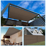 Awnpro 14' x 18' Sun Shade Sail Straight Edge Sun Shade Canopy with Grommets Sunlight Block Shade Cover for Outdoor Pergola Patio Backyard Garden (Brown) AwnPro