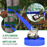 Ninja Obstacle Course for Kids Backyard - 10 Durable Obstacles and 60' Slackline - Outdoor Warrior Obstacle Playset Equipment with Gymnastic Ring, Rope Ladder, Ninja Wheel, Climbing Rope Swing Dripex