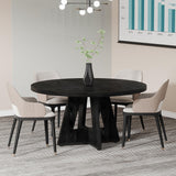 Tribesigns 47-Inch Round Conference Table for 4-6 People, Wooden Meeting Room Table with Thicken Tabletop and Wood Base (Black) Tribesigns