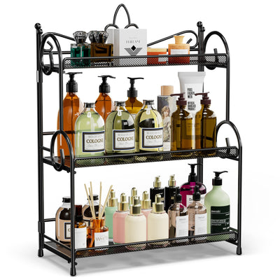 YIUKEA Bathroom Organizer Countertop - 3 Tier Spice Rack Organizer, Counter Organization and Storage for Bathroom, Kitchen, Bedroom, Offices, Foldable
