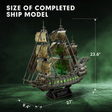 CubicFun 3D Puzzles for Adults - LED Flying Dutchman 3D Puzzle, 360-pieces - Desk Decor for Home Office - Christmas Aduls Teacher Gifts Stocking Stuffers CubicFun