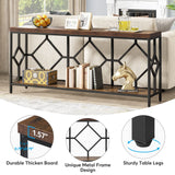 Tribesigns 71 Inch Extra Long Sofa Table, Narrow Long Sofa Console Tables Behind Couch Table with Open Storage Shelf Tribesigns