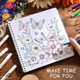 Women's Coloring Book 30 Pages Butterfly & Flower Patten Coloring Books for Adults to Relax and Relieve Anxiety, Gift for Mother's Day, Birthdays, Christmas, Anniversaries VYRANA