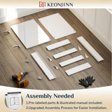 Keonjinn Small Medicine Cabinet 14 x 18 Inch, Assembly Needed, Bathroom Medicine Cabinets Mirror, Lightweight, Adjustable Shelves, Wall Mount or Recessed, Tempered Glass Keonjinn