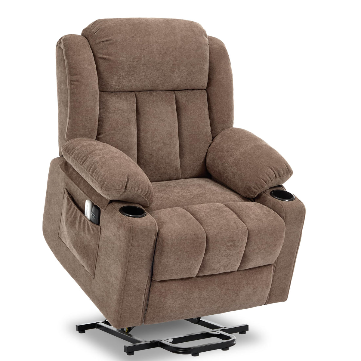Sfxingyou Power Lift Recliner Chair for Elderly with Massage and Heat, Reclining Sofa Chair with USB & Type-C Ports and Cup Holders, L1288(Brown) Sfxingyou