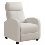 JUMMICO Recliner Chair Adjustable Home Theater Single Recliner Sofa Furniture with Thick Seat Cushion and Backrest Modern Living Room Recliners (Fabric, Beige) JUMMICO