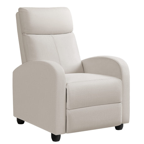 JUMMICO Recliner Chair Adjustable Home Theater Single Recliner Sofa Furniture with Thick Seat Cushion and Backrest Modern Living Room Recliners (Fabric, Beige) JUMMICO