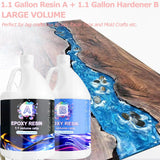 Epoxy Resin 2.2 Gallon Kit, Clear Resin Epoxy, Resin Kit - High-Gloss,No Bubbles,Not Yellowing,Self-Leveling Art Resin Casting Resin for DIY Art,Crafts,Jewelry,Table Top,Wood &Resin Molds Pmbqifay