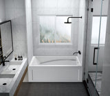Aqua Eden VTAM6032R22B 60-Inch Anti-Skid Acrylic 3-Wall Alcove Tub with Right Hand Drain Hole, White Kingston Brass