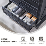 ACCOHOHO Farmhouse 5 Drawer Dresser for Bedroom, 36 Inch Tall Modern Chest of Drawers, Rustic Wood Storgae Organizer with Large Drawers & Bar Handles for Bedroom, Living Room, Hallway, Black ACCOHOHO