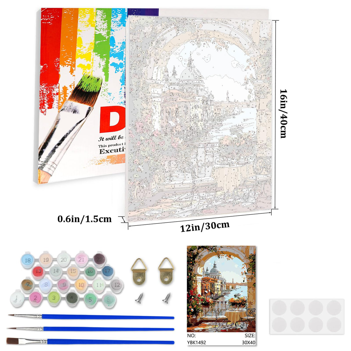 Lxmsja Romantic View Paint by Numbers Kit for Adults, Acrylic Flowers Arch Paint by Numbers for Adults Beginner, DIY Craft Supplies Oil Painting Kits for Home Wall Decor 12x16 inch (Framed) Lxmsja