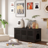 DINZI LVJ Litter Box Enclosure, Flip Top Litter Box Furniture, Hidden Cat Washroom, Wooden Cat House, End Table, 39.4" L x 19.7" W x 19.7" H, Good Ventilation, Easy to Assemble, Espresso DINZI LVJ