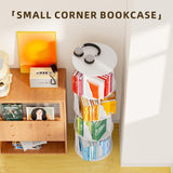 Furniwell 4-Tier Rotating Bookshelf and Bookcase, 360° Display Stackable Spinning Book Shelf Tower with Raffle, Floor Standing Corner Shelf for Living Room, Study Room(16" W*16" D*51" H) Furniwell