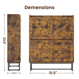 Dowinx Shoe Cabinet Storage with 2 Flip Drawers, Freestanding Shoe Organier Cabinet with Metal Legs, Farmhouse Narrow Shoe Stroage Cabinet Hidden for Entryway Hallway, Rustic Brown Dowinx