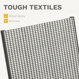 DWVO Stackable Patio Chairs Set of 2, All-Weather Patio Seating with Olefin Fabric and Faux Wood Armrests, Black & White Plaid Pattern DWVO