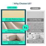 LINSY HOME Oversized Deep Modular Sectional Sofa, Cloud Couch U Shaped 3-Seat Sofa with 2 Ottomans, Corduroy Sectional Couches for Living Room, No Assembly Required, Green LINSY HOME