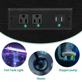 YITAHOME Fish Tank Stand with Power Outlets & LED Light, 20-29 Gallon Metal Aquarium Stand with Cabinet for Fish Tank Accessories Storage for Turtle Tank, Reptile Terrarium, 350LBS Capacity, Black YITAHOME