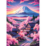 DPHERO Mount Fuji Diamond Painting Kits for Beginners Adults,5D DIY Cherry Blossoms Diamond Art Kits,Round Full Drill Sunset Gem Art Crafts Kits,DIY Painting by Numbers for Home Wall Decor 12x16 inch DPHERO