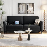 Yaheetech 67" W Fabric Sofa Couch 2 Seater Loveseat Sofa with USB Charging Ports Upholstered Sofa Living Room Office Bedroom, Black Yaheetech