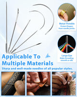 PLANTIONAL Upholstery Repair Sewing Kit: 47 Pieces Heavy Duty Sewing Kit with Sewing Awl, Seam Ripper, Leather Hand Sewing Stitching Needles, Sewing Thread for Car, Sofa, Backpack, Shoe, Craft DIY PLANTIONAL