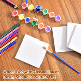 COYMOS 24 Pcs Ceramic Tiles for Crafts Ceramic Coasters for Crafts Blank White Unglazed Ceramic Tile for Painting, Alcohol Ink, Acrylic Pouring - DIY Coaster - Cork Backing Pads Included (4x4 inch) COYMOS