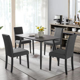 Yaheetech Dining Chair Fabric Parson Chair Modern Stylish Upholstered Kitchen Living Room Padded Chair Armless Side Chair with Solid Wood Legs Set of 4, Dark Grey Yaheetech