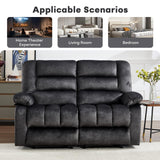ANJ Manual Recliner Loveseat Sofa, Modern Reclining Sofa with Overstuffed Arms for Living Room, Bedroom,Grey ANJ