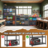 PRESTELION 5-Tier Storage Shelving 32" W Steel Heavy Duty Shelving Unit with Shelves for Heavy Duty Metal Shelving Adjustable Garage Shelving Rack Storage Kitchen, 63" H X 32" W X 16" D, Black PRESTELION